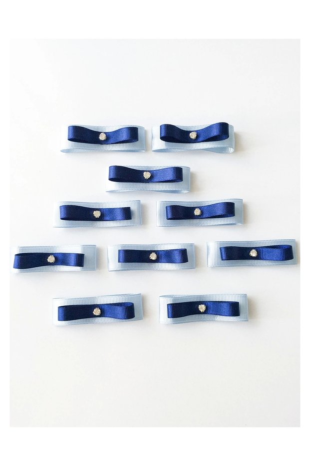 Ready Grogren Ribbon Bow Blue & Dark Blue 10 Pieces