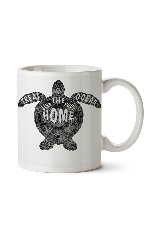 كوب بطبعة سلحفاة المحيط على الجانبين - 1