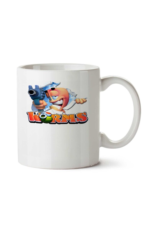 كوب مطبوع على الجانبين من Minhoca de Guerra (Worms)