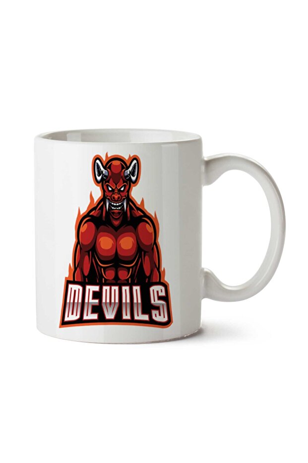 كوب ذو وجهين مطبوع عليه الشيطان الأحمر - 1