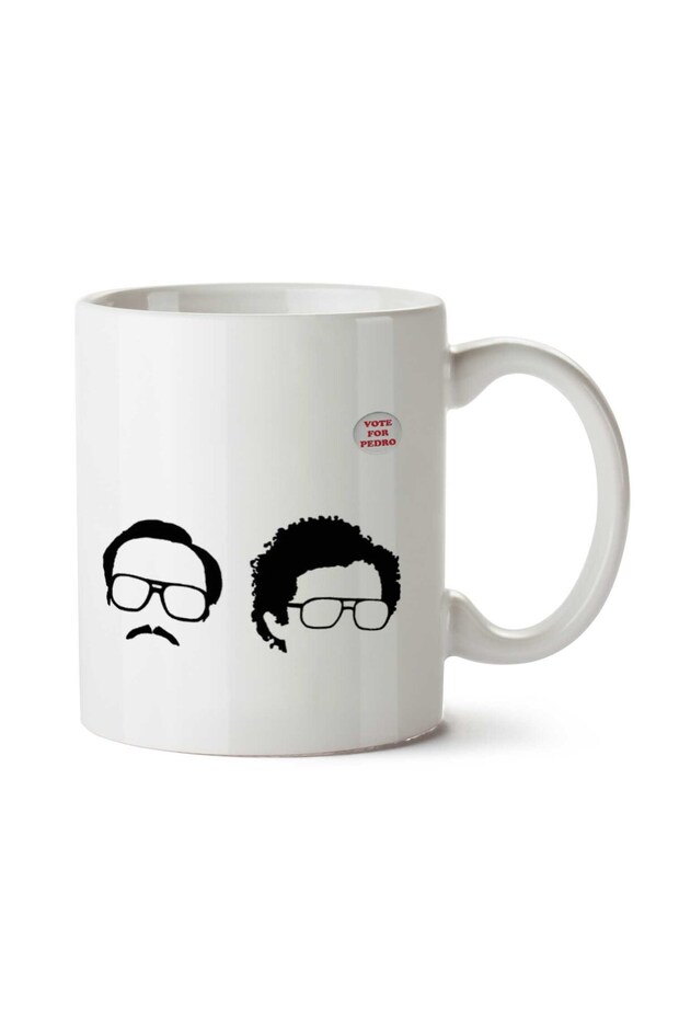 كوب NAPOLEON AND KIP DYNAMITE PLUS PIN VOTE FOR PEDRO مطبوع على الجانبين