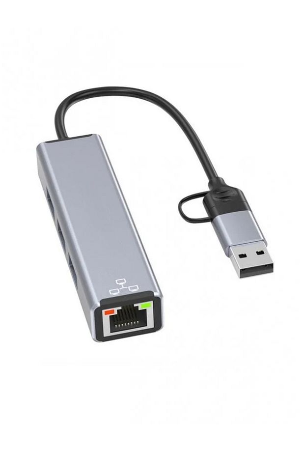 Gigabit Type-c To Ethernet Rj45 Çift Uçlu Usb-a To Rj45 Kablolu Internet Dönüştürücü 100 Mbps Hc72q - 1