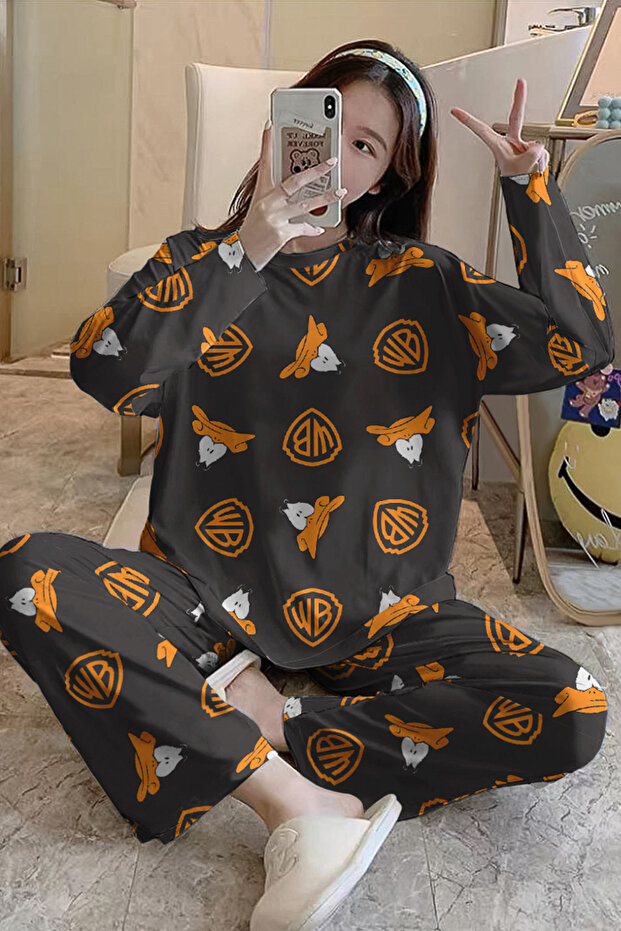 Long Sleeve Pajama Set DaffyDuck SuperSoft Basic Suprem