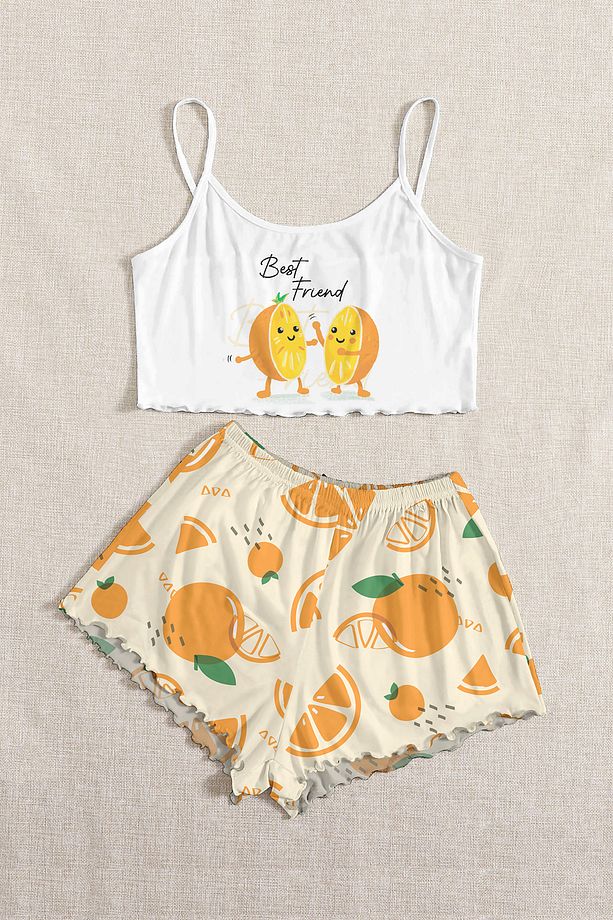 Askılı Şort Pijama Takımı BestFriends Basic Süprem - 1
