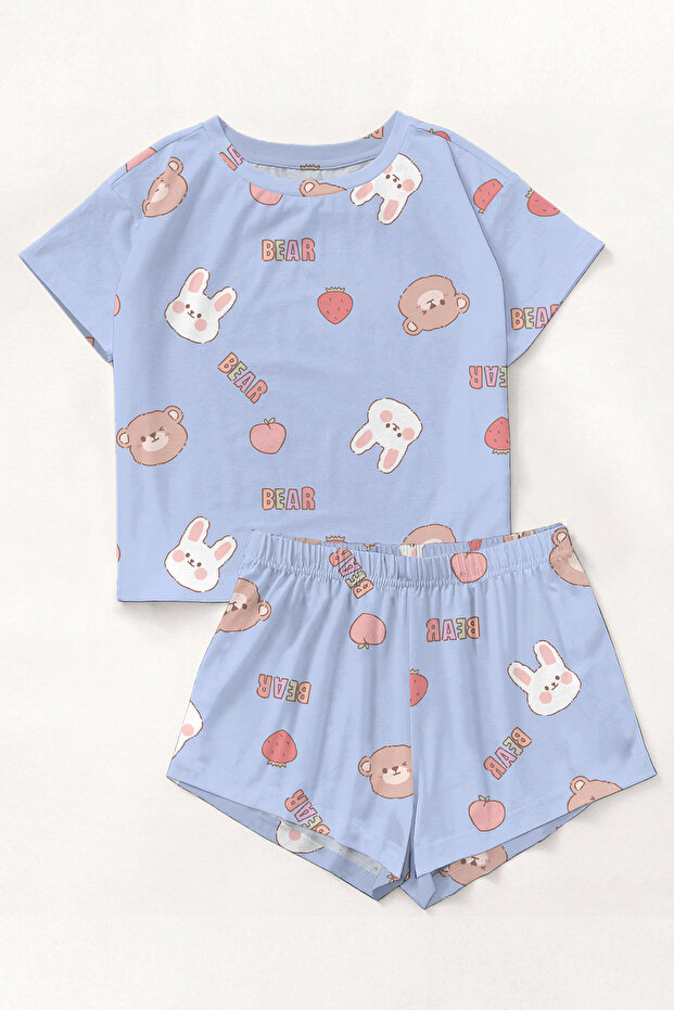 Short Sleeve Shorts Pajama Set Bear Supersoft Basic Single Jersey