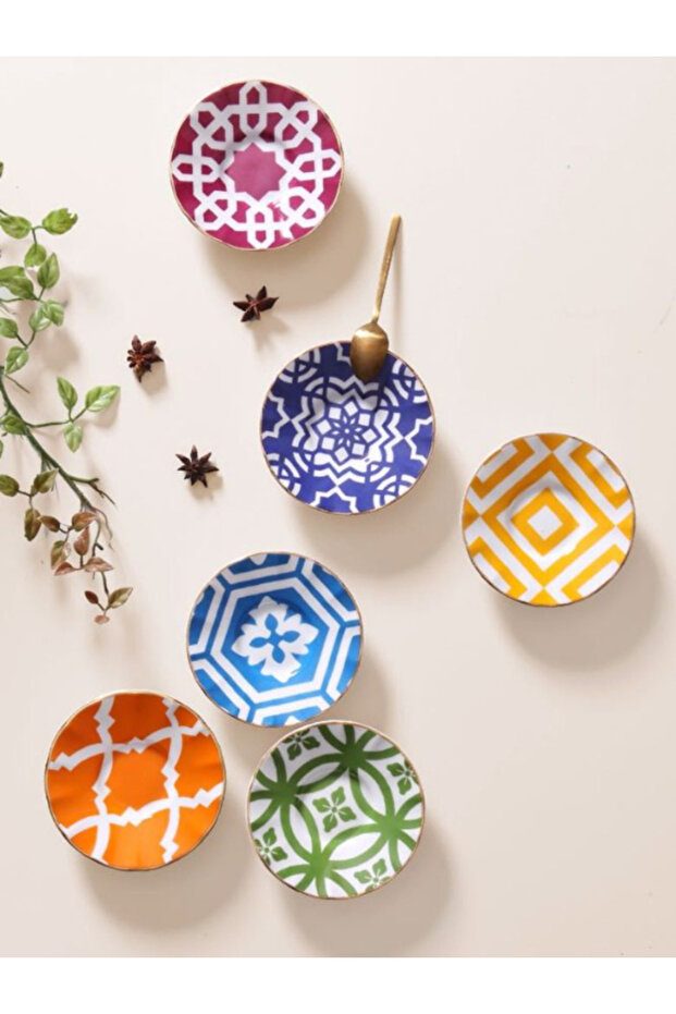 Morocco Set of 6 Ergonomic Tea Plates 12cm