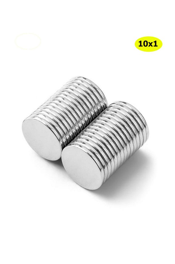 Yuvarlak Neodyum Mıknatıs (10 Mm X 1 Mm ), Güçlü Magnet, 10 Adet - 1