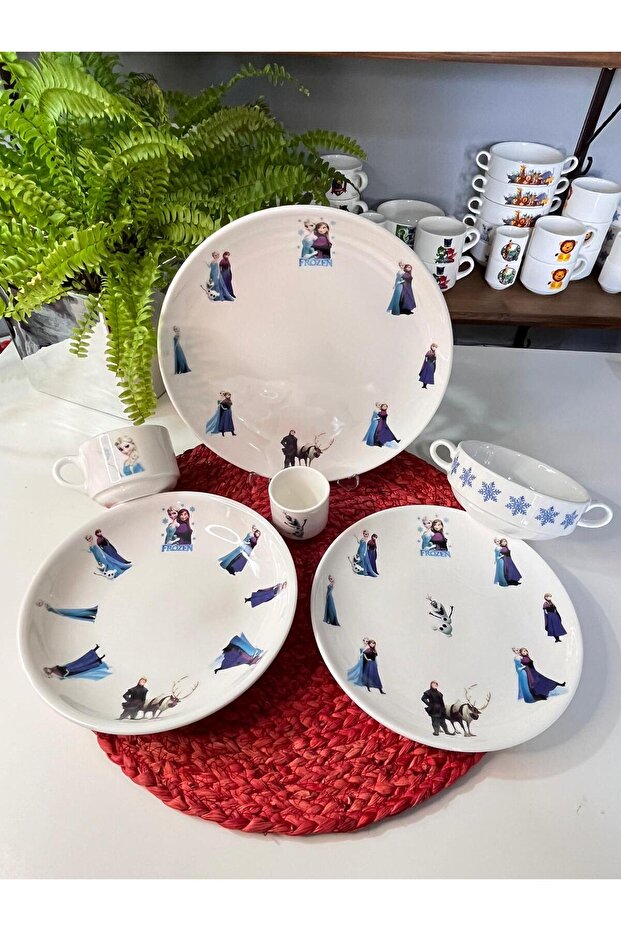 SNOW COUNTRY FROZEN ELSA PATTERNED 6 piece CHILDREN'S BABY DISH SET FEEDING SET