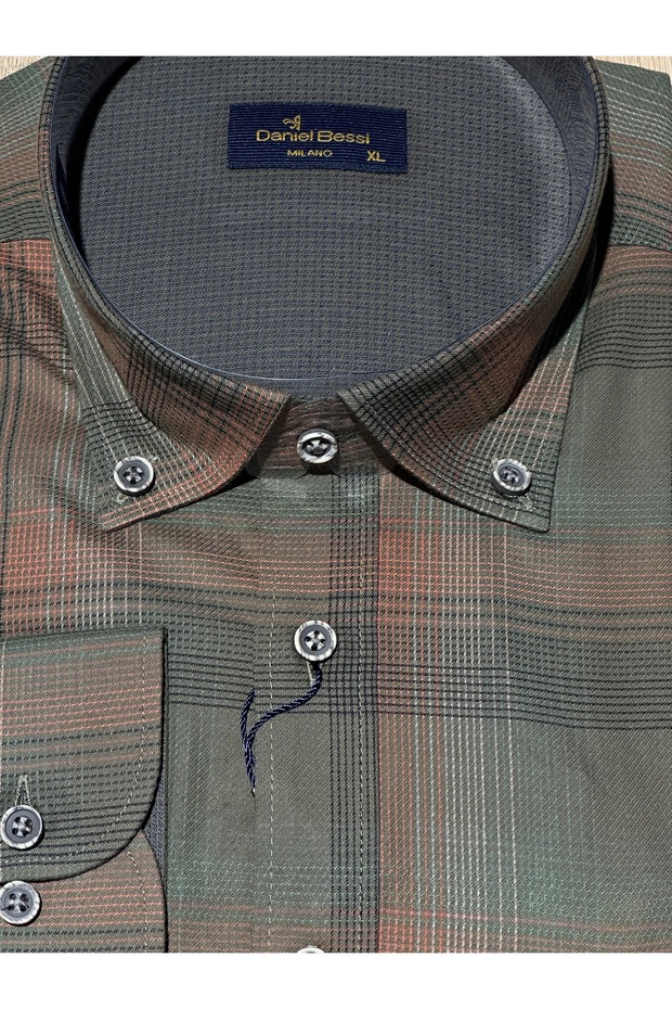 Uzun Kollu Regular Fit Kareli Tek Cepli Klasik Casual Erkek Gömlek - 2