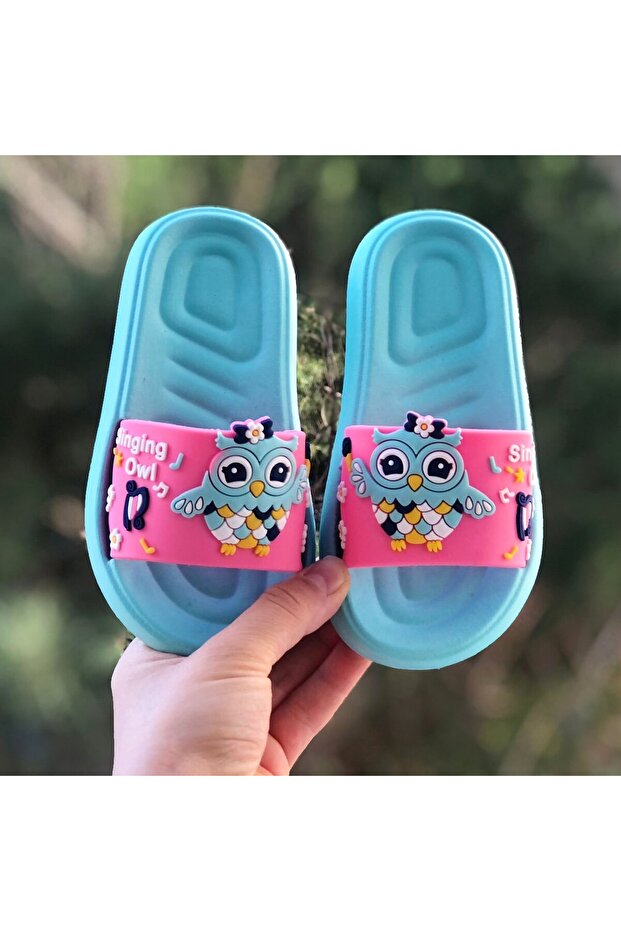 Girl's Pool Beach Slippers Owl Figured Non-Slip Sole Light Slippers