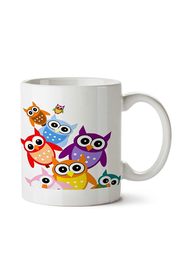كوب مطبوع على الجانبين من Owls Descending
