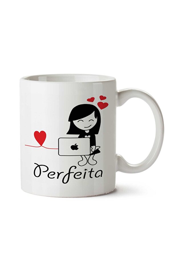 كوب Conexão perfeita Dear Heart مطبوع على الجانبين