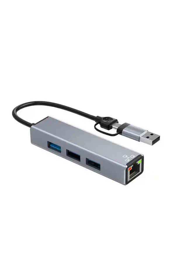Gigabit Type-c To Ethernet Rj45 Çift Uçlu Usb-a To Rj45 Kablolu Internet Dönüştürücü 100 Mbps Hc72q - 2