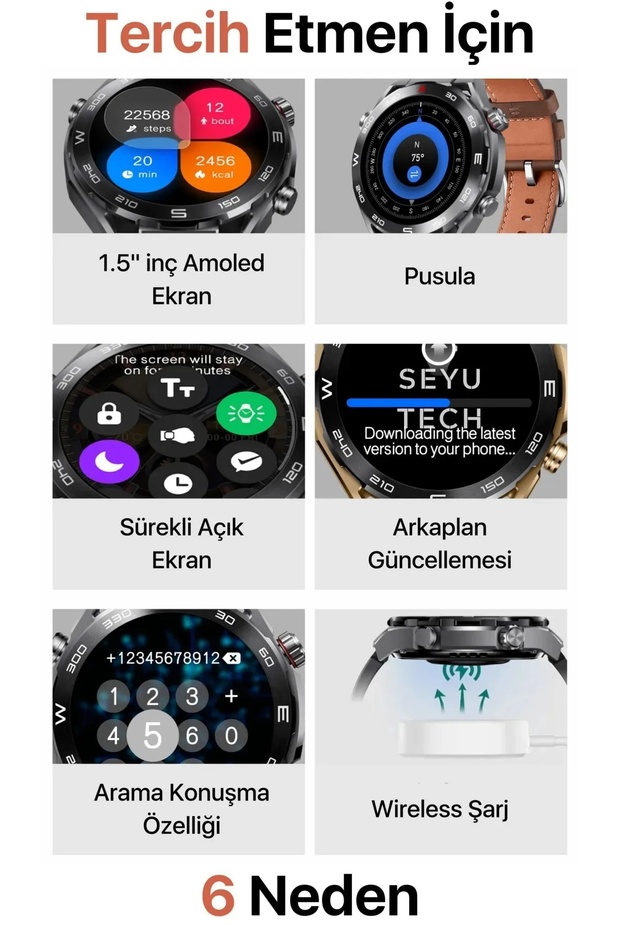 hk 5 hero akıllı saat amoled ekran cift cekırdek ıos ve androıd uyumludur cift kordonlu - 3