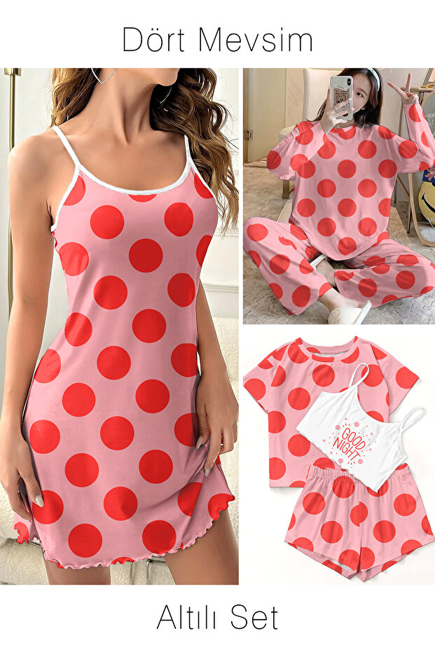 Set of Six Red&Pink Supersoft Basic Single Jersey