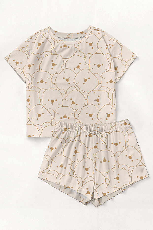 Short Sleeve Shorts Pajama Set Allbears4 Supersoft Basic Single Jersey