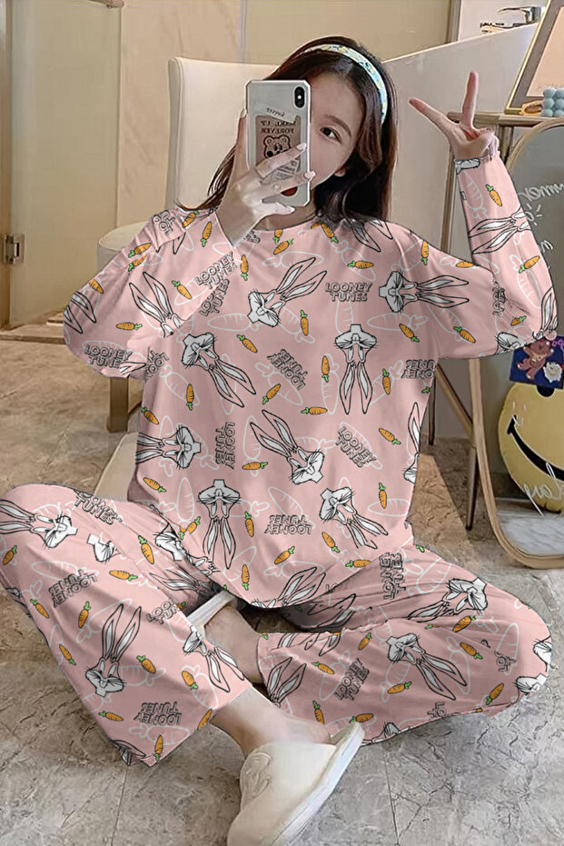 Long Sleeve Pajama Set BugsBunny LooneyTines SuperSoft Basic Suprem