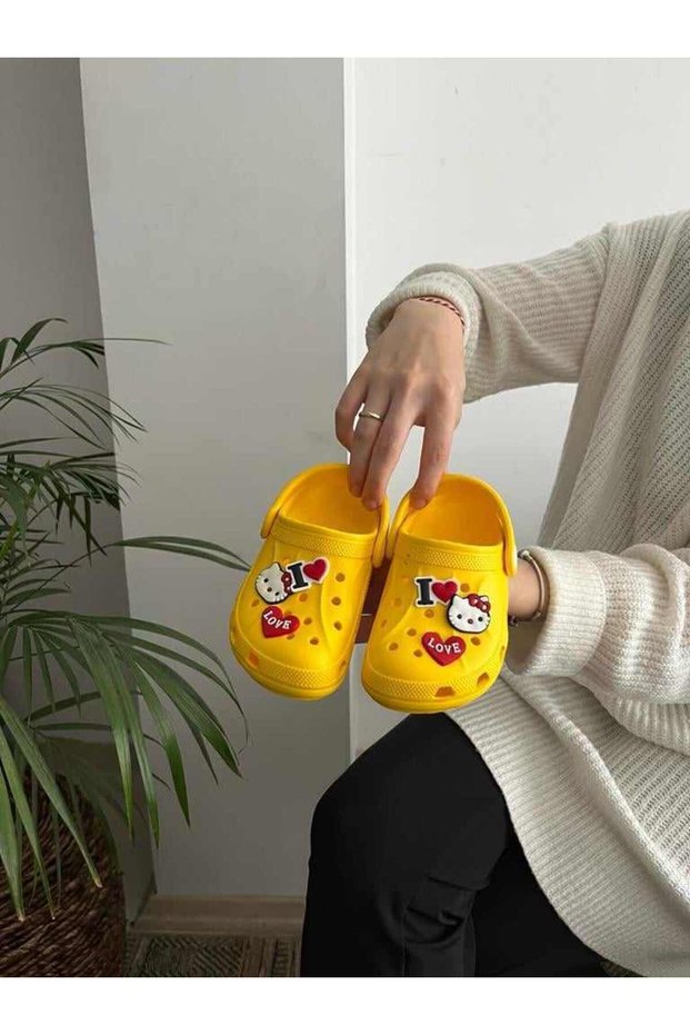 Girls Boys Kids 6 Pieces Jibbitz Ornate Closed Front Garden Pool Daily Sandals Slippers