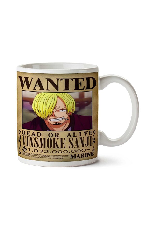 Wanted Vinsmoke Sanji Anime Wanted Two Side Printed Mug Cup