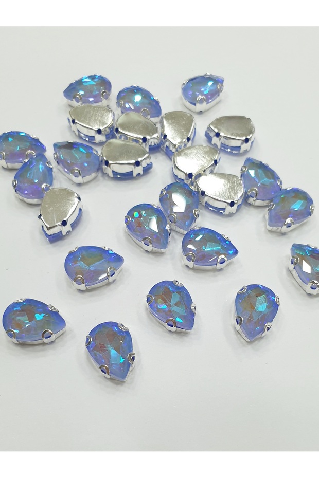Case Stone - Lt.Sapphire EU - Drop 10*14 mm (50 Pieces)