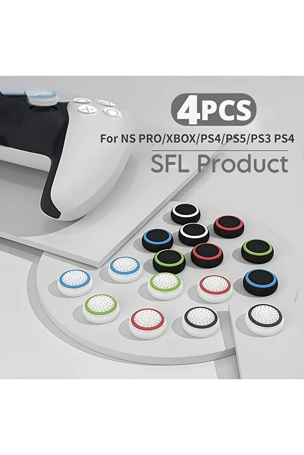 4 lü Paket Desenli Analog Gamepad Analog Koruyucu 4 Adet PS5/PS4/PS3/Xbox One/360-S-X/N-Switch - 2