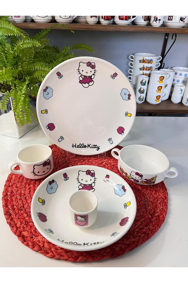 HELLO KİTTY PATTERNED 5-piece CHILDREN'S BABY DISH SET FEEDING SET