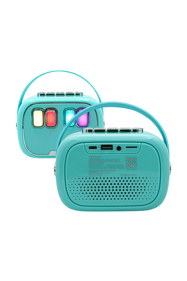 Mikrofonlu Mini Yeni Nesil Mikrofonlu Işıklı Mini Hoparlör Bluetooth Karaoke Kablosuz Hoparlör - 5