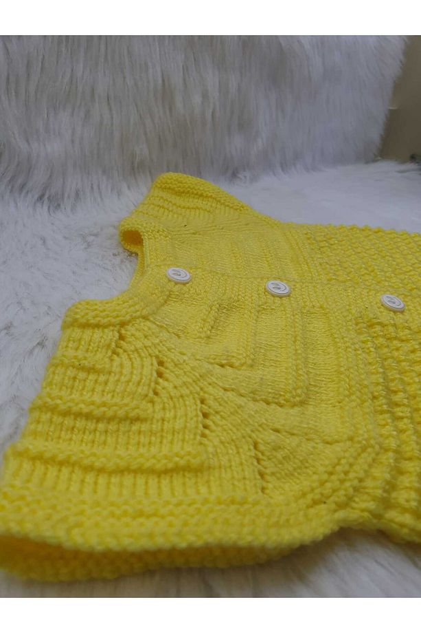 0 1 Yaş El Örgüsü Bebek Yeleği - 4