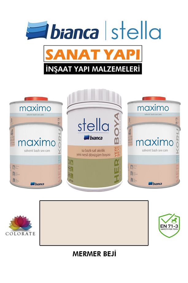 Stella 10-12 M2 Boyama Seti ( 1Lt Boya+ 1Lt Maximo Parlak ) - 1
