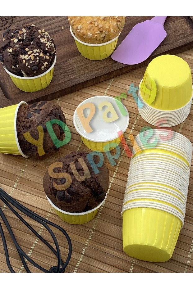 Yellow Muffin Cake Mold 50 Pieces 50x39