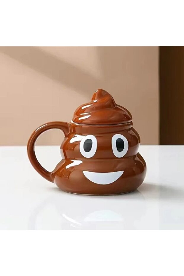 450ml Cartoon Smile Poop Mug Tea Coffee Cup Funny Humor Gift 3d Mugs Handgrip Drinkware