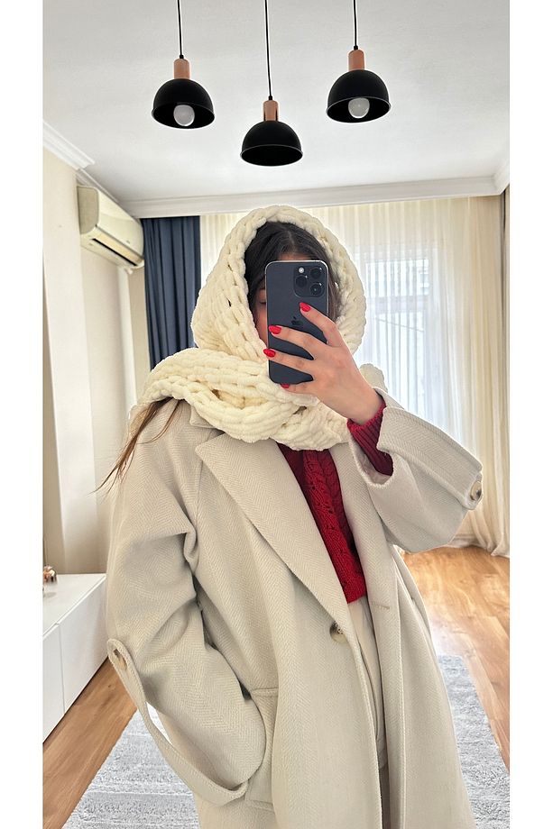 Puffy Örme Atkı - 2