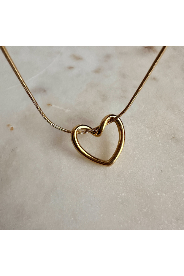 Çelik Kalpli Kolye - 1