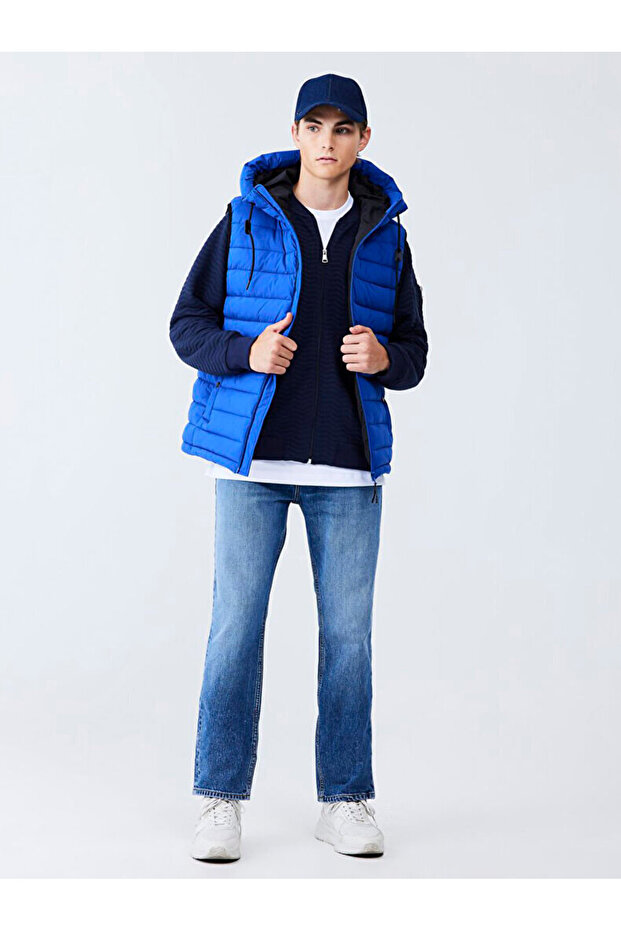 Kapüşonlu Şişme Siyah Yelek - 1