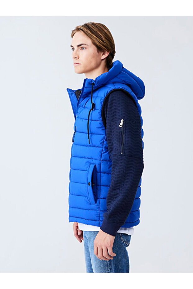 Kapüşonlu Şişme Siyah Yelek - 4