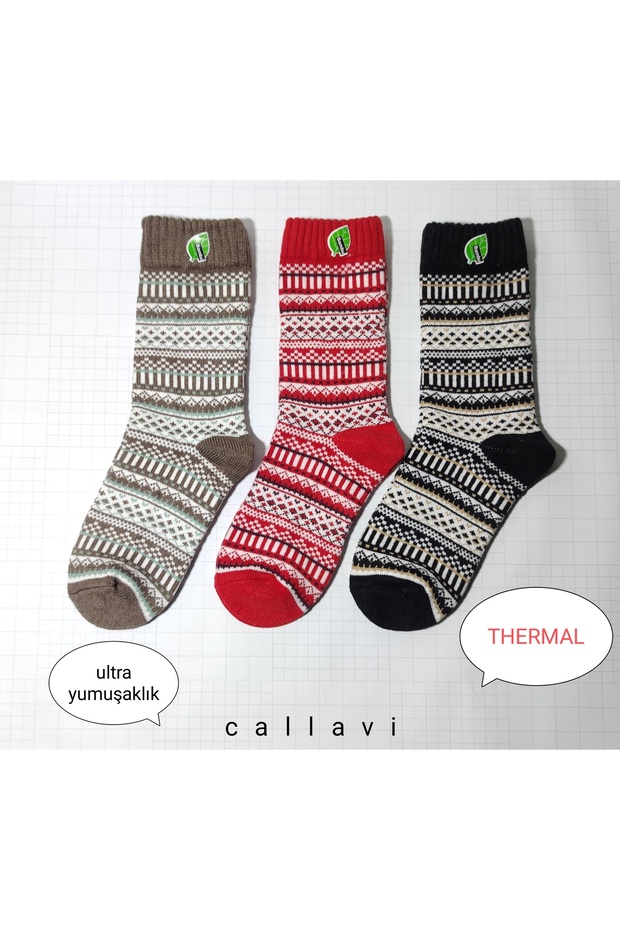 thermal bambu extra kalın kışlık soket 3 çift - 3