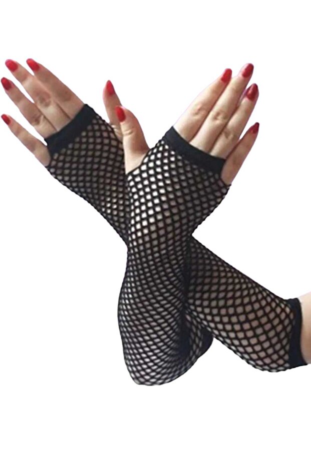 شبكة سميكة مسطحة ذات أكمام قوطية مزدوجة - 2