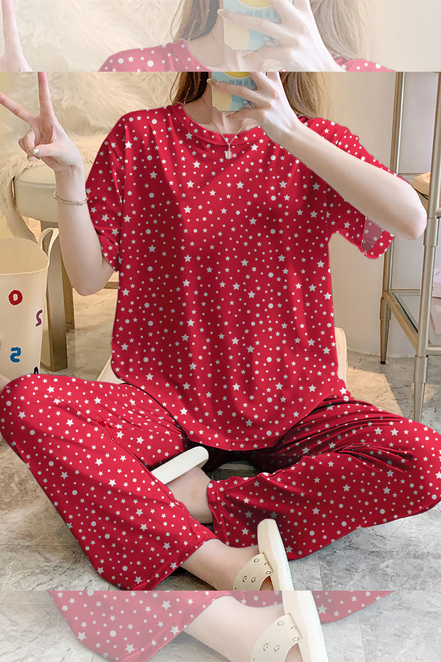 Short Sleeve Pajama Set ShineLikeTheStar Supersoft Basic Single Jersey