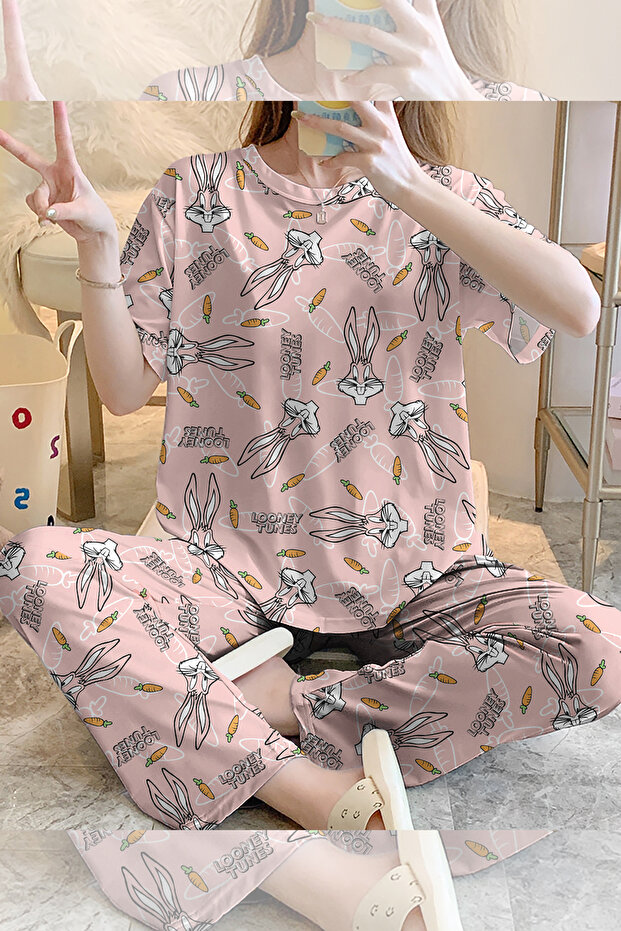 Short Sleeve Pajama Set BugsBunny LooneyTines Supersoft Basic Single Jersey