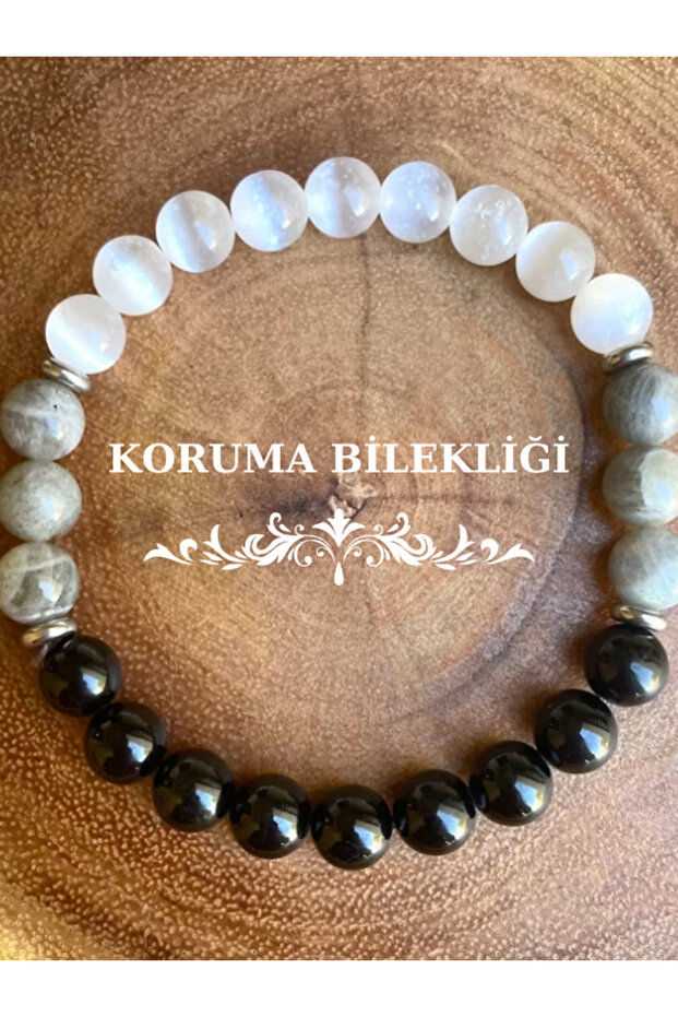 Certified Protection Bracelet (Black Tourmaline, Selenite and Labradorite)
