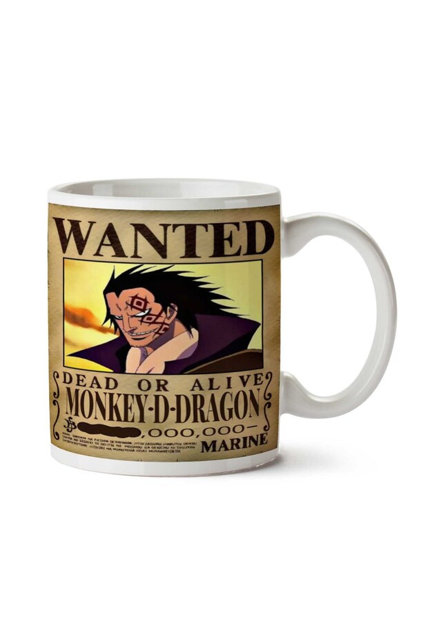 Wanted Monkey D Dragon Anime Wanted كوب مطبوع على الجانبين