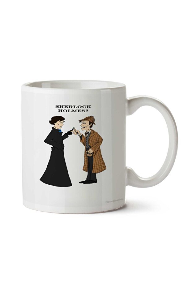 كوب شيرلوك هولمز هو مطبوع على الجانبين
