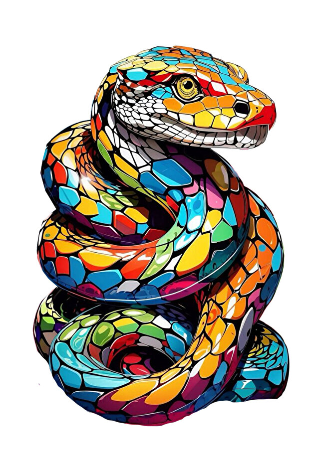 13X8 cm Colorful Python Sticker - Car, Motorcycle, Helmet, Laptop, Glass