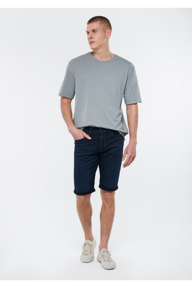 Nıcholas Navy Blue Sporty Jean Shorts 0416085153