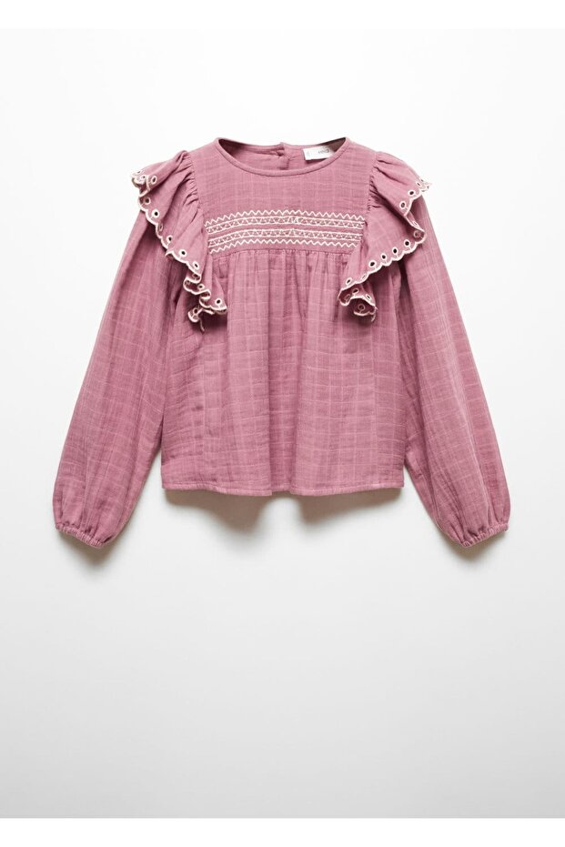 Fırfırlı işlemeli gömlek - 3