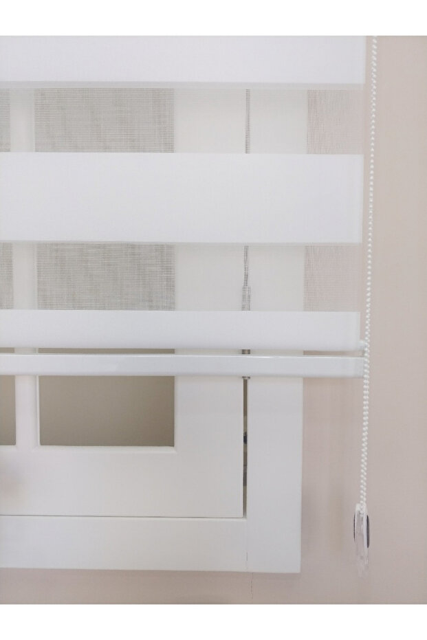 BEYAZ BAMBU ZEBRA STOR GÜNEŞLİK PERDE - 5