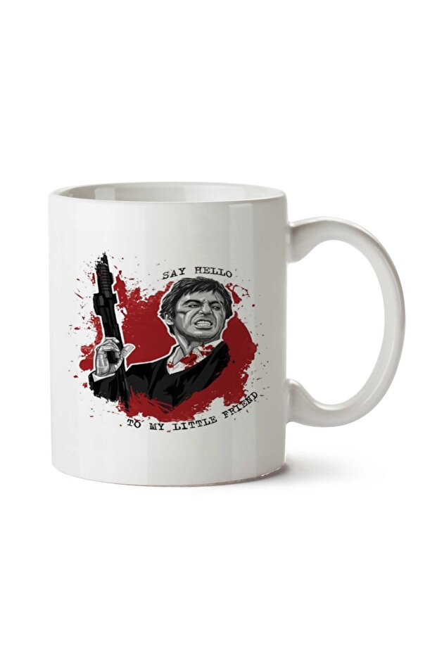 كوب مطبوع عليه عبارة "Say Hello Gun" على الجانبين