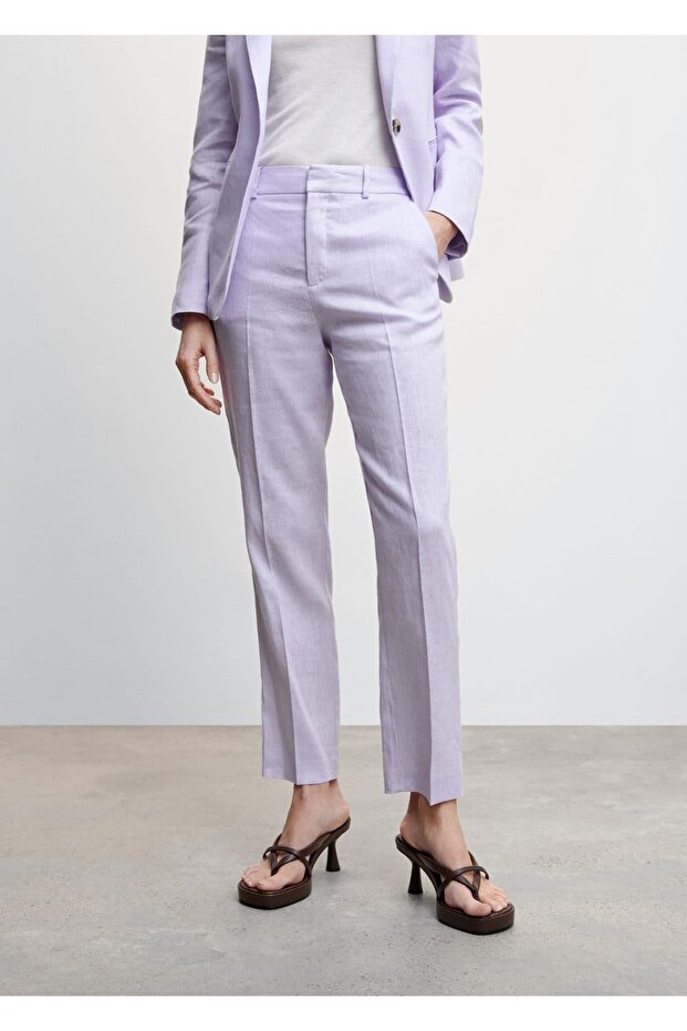 %100 Keten Pantolon - 1