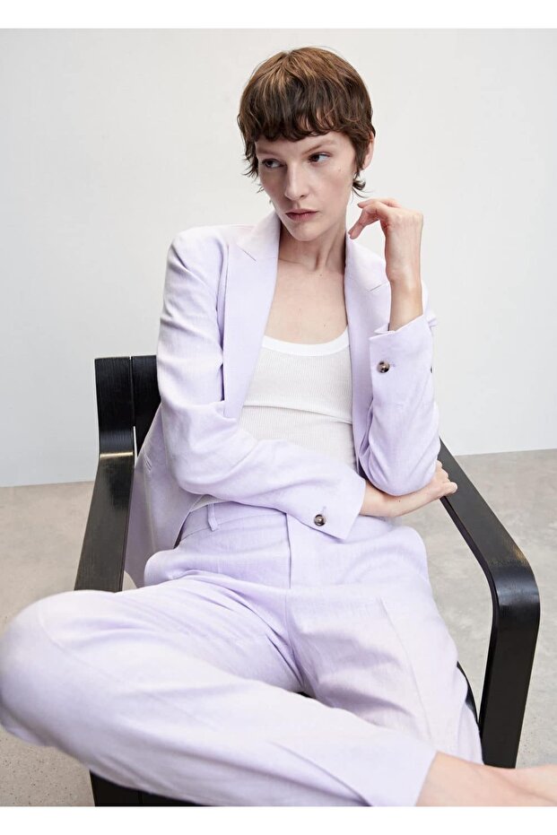 %100 Keten Pantolon - 7