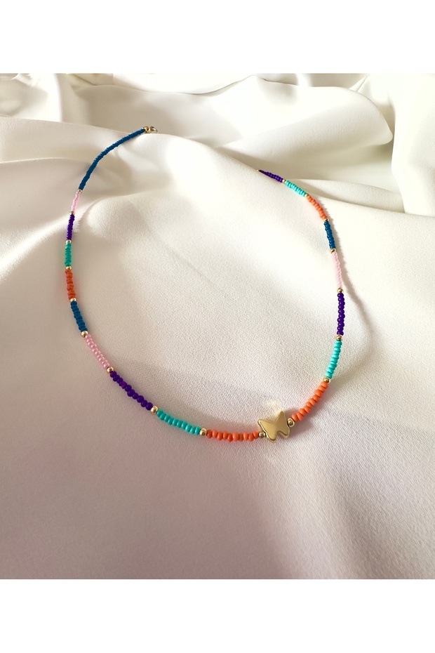 Colorful Butterfly Bead Necklace